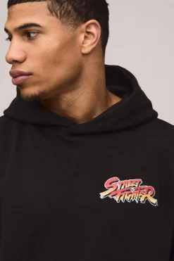 Sweat à Casynthétiqueche Oversize Imprimé Street Fighter Sous Licence