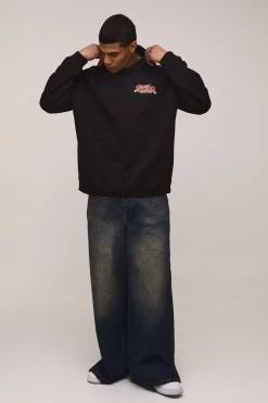 Sweat à Casynthétiqueche Oversize Imprimé Street Fighter Sous Licence