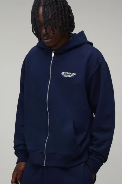 Sweat À Casynthétiqueche Oversize Boxy Édition Limitée Avec Fermeture Éclair Intégrale Pour Homme Grand