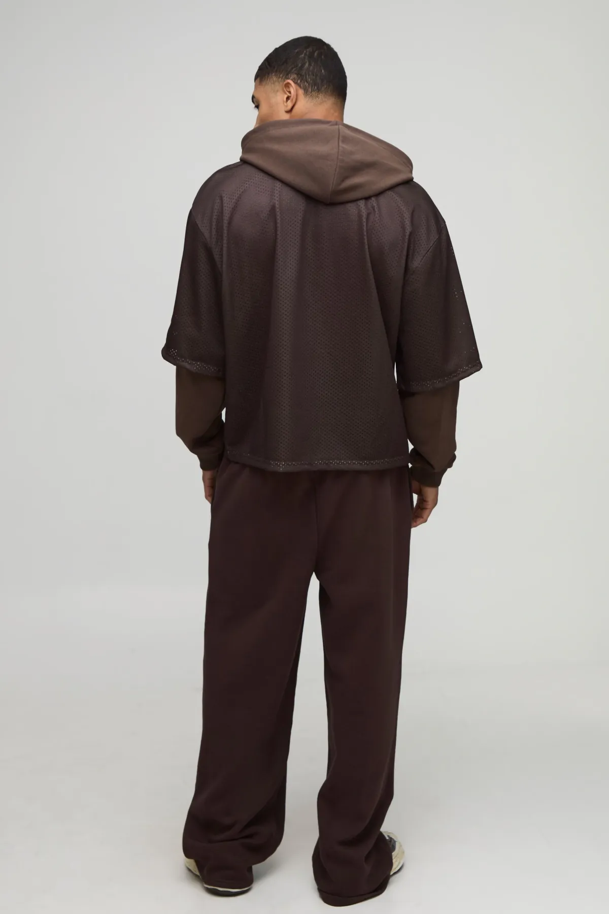 boohooMAN Sweat à Casynthétiqueche Oversize Style Varsity avec Appliqué et Fausse Superposition Mesh Hockey<Homme Sweats À Capuche Et Sweatshirts|Sweats À Capuche Et Sweats