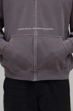 Sweat À Casynthétiqueche Oversize Boxy Zippé Délavé Édition Limitée
