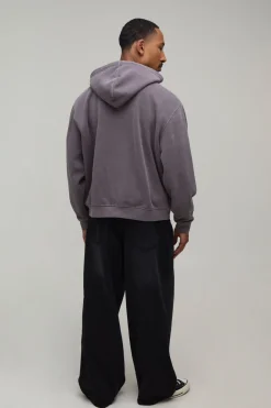 Sweat À Casynthétiqueche Oversize Boxy Zippé Délavé Édition Limitée