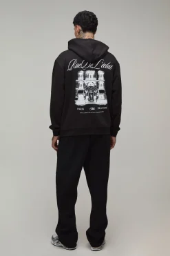Sweat À Casynthétiqueche Oversize Noir Tall Avec Imprimé Graphique Paris