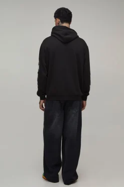 boohooMAN Sweat À Casynthétiqueche Oversize Imprimé Moto Pour Homme Grand<Homme Tout Afficher|Sweats À Capuche Tall