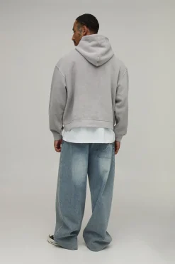 boohooMAN Sweat À Casynthétiqueche Oversize Boxy Graphique Moto Effet Délavé<Homme Sweats À Capuche Et Sweatshirts|Sweats À Capuche Et Sweats