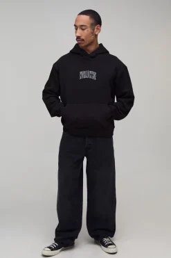 boohooMAN Sweat À Casynthétiqueche Oversize Ample À Imprimé Gothique Worldwide<Homme Sweats À Capuche Et Sweatshirts|Sweats À Capuche Et Sweats