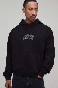 boohooMAN Sweat À Casynthétiqueche Oversize Ample À Imprimé Gothique Worldwide<Homme Sweats À Capuche Et Sweatshirts|Sweats À Capuche Et Sweats