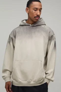 Sweat À Casynthétiqueche Oversize Gris Cendré Avec Imprimé Slogan