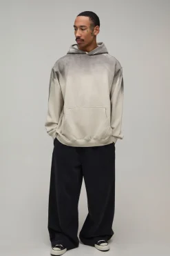 Sweat À Casynthétiqueche Oversize Gris Cendré Avec Imprimé Slogan