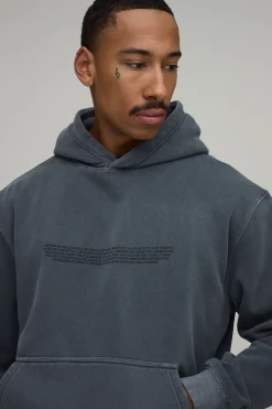 Sweat À Casynthétiqueche Oversize Gris Chiné Imprimé Écusson Moto