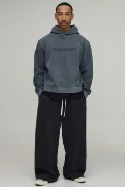 Sweat À Casynthétiqueche Oversize Gris Chiné Imprimé Écusson Moto