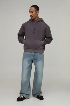 Sweat À Casynthétiqueche Oversize Boxy Délavé Croisé