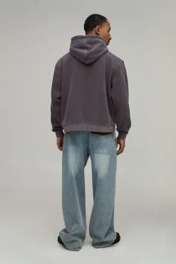 Sweat À Casynthétiqueche Oversize Boxy Délavé Croisé