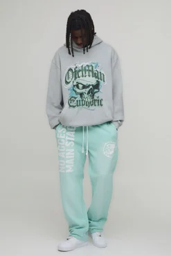 Sweat À Casynthétiqueche Oversize Délavé À Motif Tête De Mort Euphoric