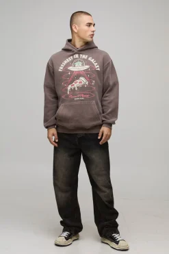 Sweat à Casynthétiqueche Oversize Chocolat Disney Toy Story Effet Délavé Sous Licence