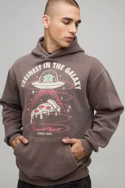 Sweat à Casynthétiqueche Oversize Chocolat Disney Toy Story Effet Délavé Sous Licence