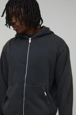 Sweat À Casynthétiqueche Oversize Zippé Effet Délavé Essentiel Tall