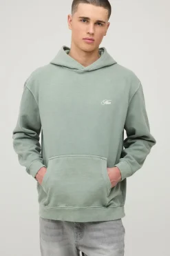 Sweat À Casynthétiqueche Oversize Vert Délavé À Imprimé Floral Monaco