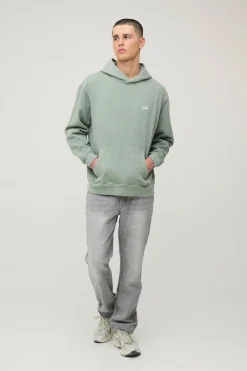 Sweat À Casynthétiqueche Oversize Vert Délavé À Imprimé Floral Monaco