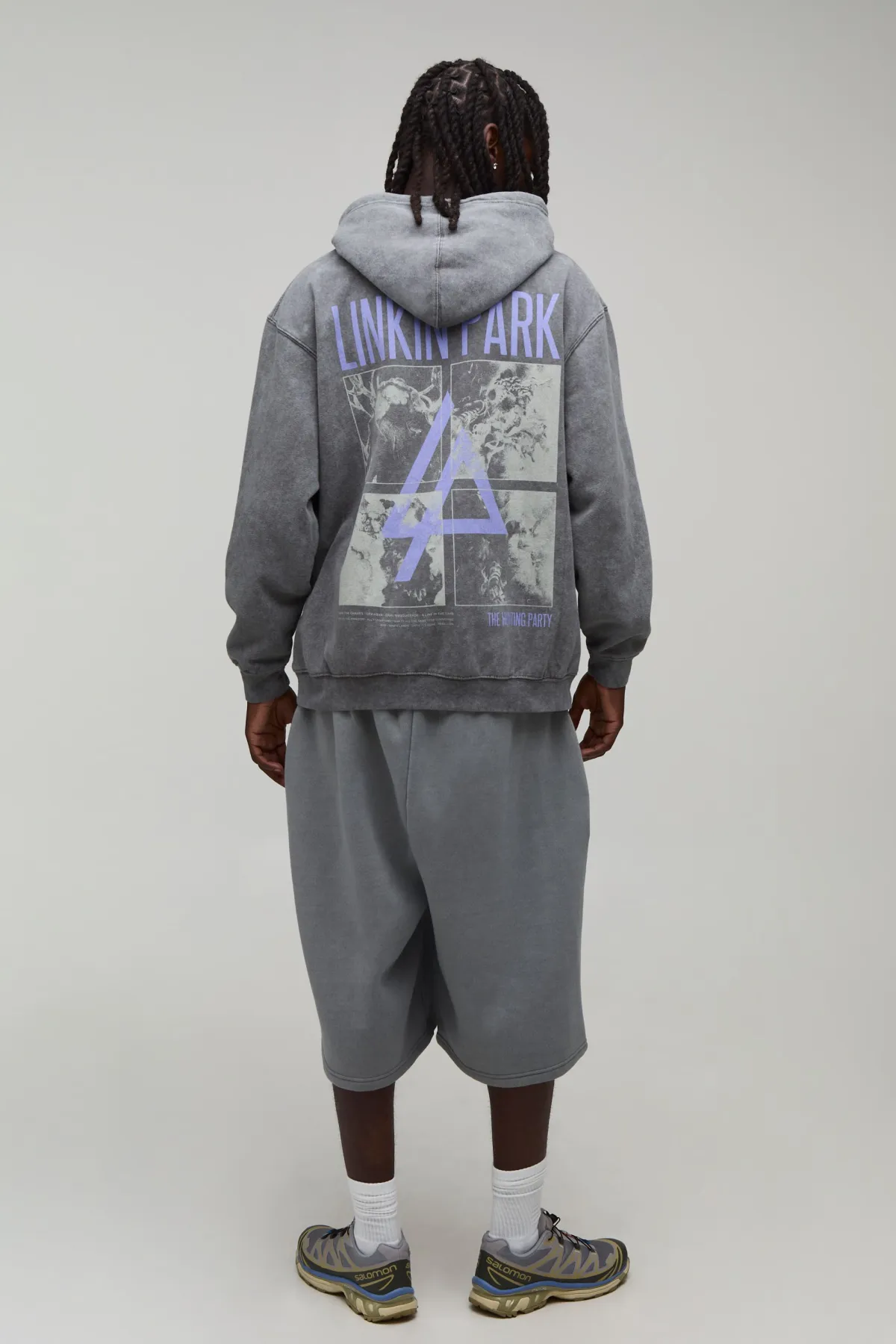 boohooMAN Sweat À Casynthétiqueche Oversize Linkin Park Imprimé Licence Délavage Acide<Homme Sweats À Capuche Et Sweatshirts|Sweats À Capuche Et Sweats