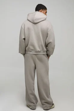 Sweat à Casynthétiqueche Oversize Boxy avec Effet Spray et Applique Croix