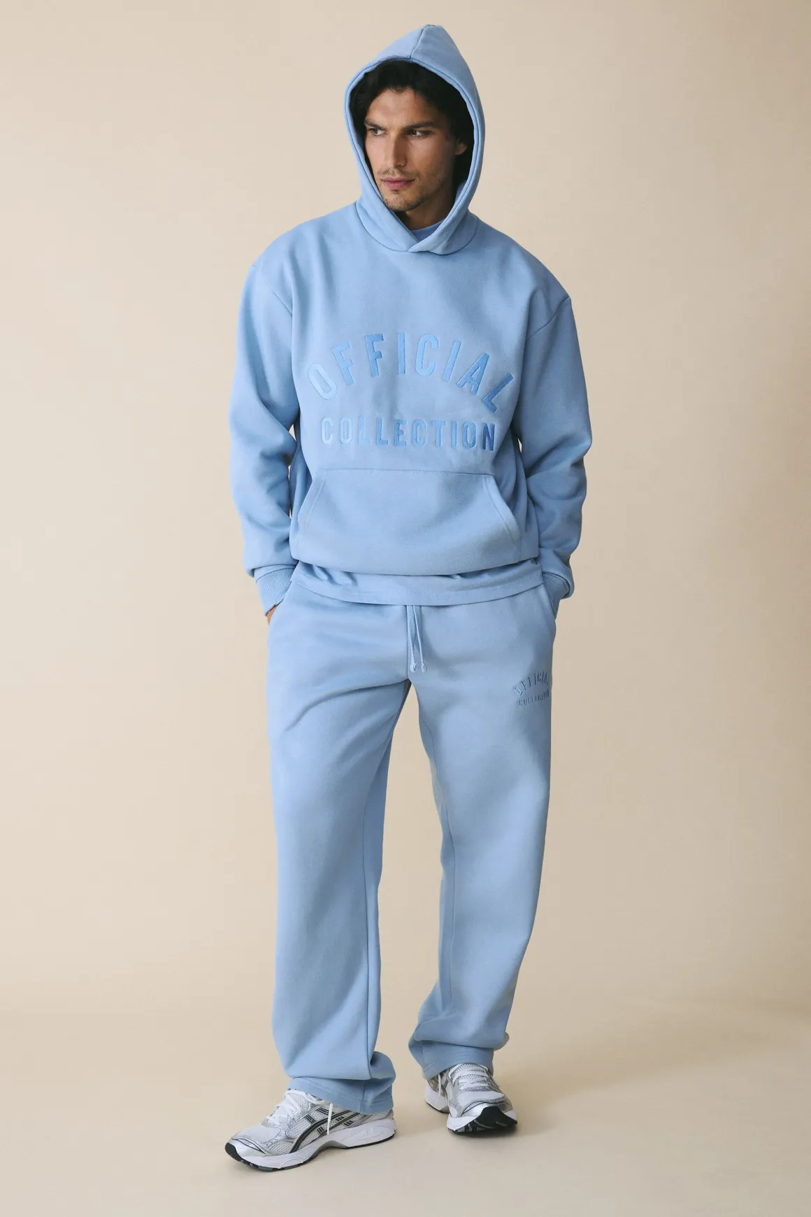 Sweat À Casynthétiqueche Oversize Brodé Lourd 500 G/m²