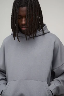 Sweat À Casynthétiqueche Oversize Coupe Boxy Épaules Tombantes Manches Chauve-souris