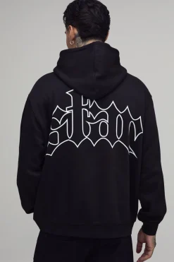 boohooMAN Sweat À Casynthétiqueche Oversize Imprimé Étoiles Pour Grand<Homme Tout Afficher|Sweats À Capuche Tall