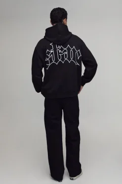 boohooMAN Sweat À Casynthétiqueche Oversize Imprimé Étoiles Pour Grand<Homme Tout Afficher|Sweats À Capuche Tall
