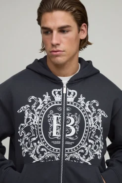 Sweat À Casynthétiqueche Oversize Boxy À Zip Avec Imprimé En Édition Limitée