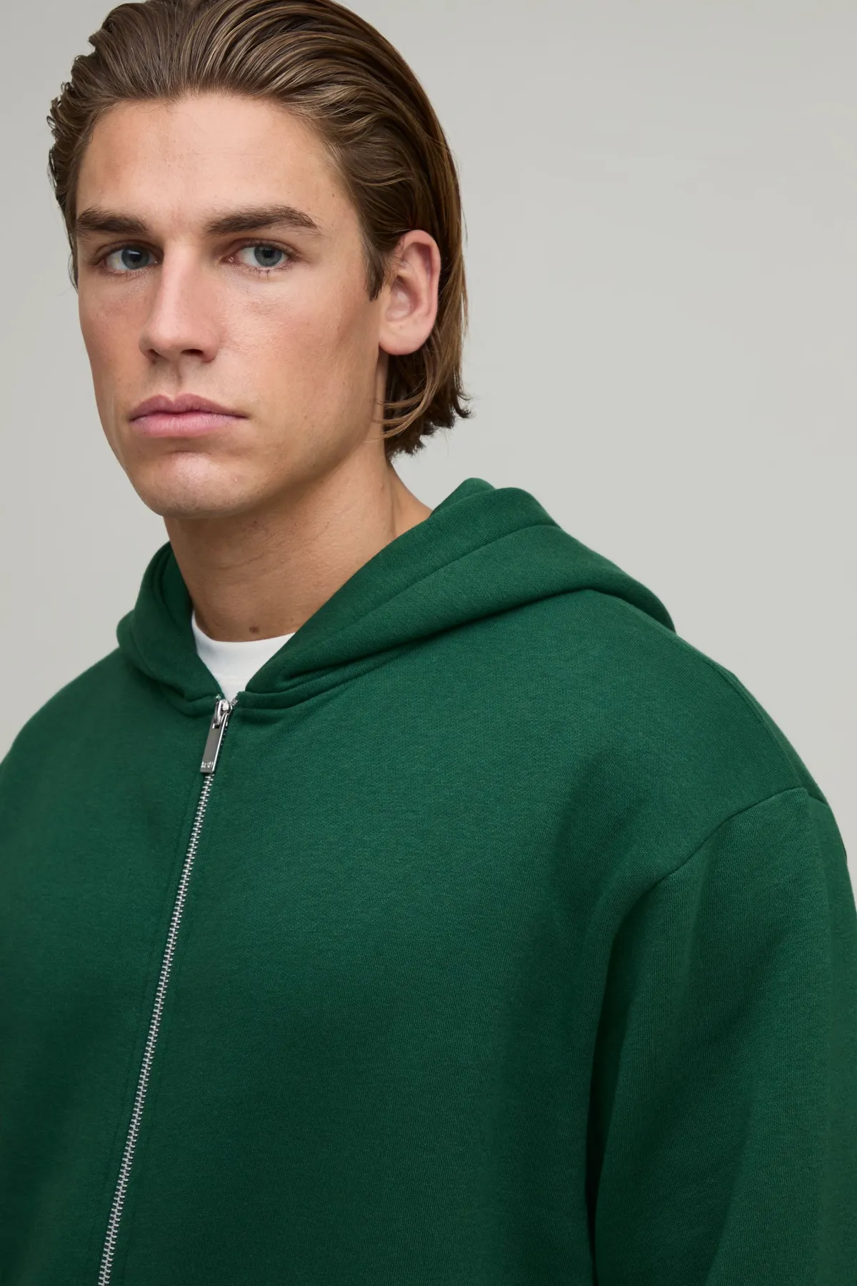 boohooMAN Sweat À Casynthétiqueche Oversize Essentiel Avec Fermeture Éclair Intégrale<Homme Sweats À Capuche Et Sweatshirts|Sweats À Capuche Et Sweats