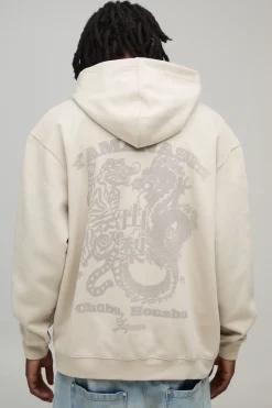 Sweat À Casynthétiqueche Oversize Imprimé Tigre Ton Sur Ton Pierre