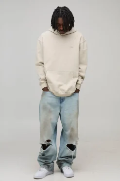Sweat À Casynthétiqueche Oversize Imprimé Tigre Ton Sur Ton Pierre