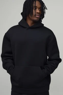 boohooMAN Sweat À Casynthétiqueche Oversize En Scuba Thermocollé Pour Homme Grand<Homme Tout Afficher|Sweats À Capuche Tall