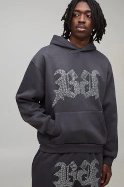 Sweat à Casynthétiqueche Oversize Boxy avec Strass Étoile B