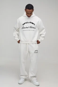 Sweat À Casynthétiqueche Oversize Boxy Avec Imprimé Flocage En Relief Et Jogger Coupe Droite