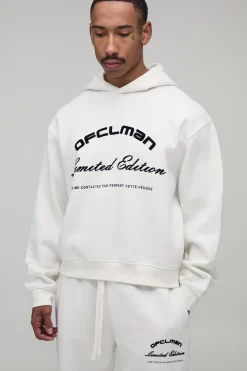 Sweat À Casynthétiqueche Oversize Boxy Avec Imprimé Flocage En Relief Et Jogger Coupe Droite