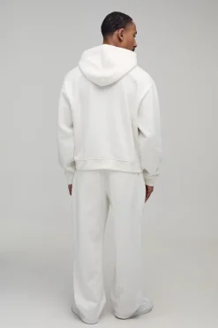 Sweat À Casynthétiqueche Oversize Boxy Avec Imprimé Flocage En Relief Et Jogger Coupe Droite