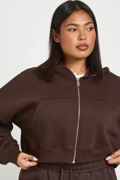 Sweat À Casynthétiqueche Oversize Boxy À Manches Ballon Et Fermeture Éclair Intégrale Plus Core Basic