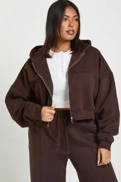Sweat À Casynthétiqueche Oversize Boxy À Manches Ballon Et Fermeture Éclair Intégrale Plus Core Basic