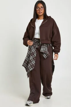 Sweat À Casynthétiqueche Oversize Boxy À Manches Ballon Et Fermeture Éclair Intégrale Plus Core Basic