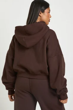 Sweat À Casynthétiqueche Oversize Boxy À Manches Ballon Et Fermeture Éclair Intégrale Plus Core Basic
