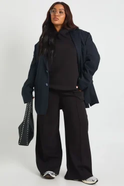Sweat à Casynthétiqueche Oversize Plus Core Basic avec Coutures Raglan