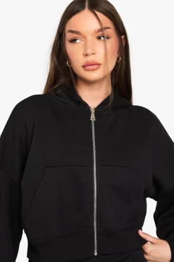 Sweat À Casynthétiqueche Oversize Boxy Avec Manches Ballon Et Fermeture Zippée