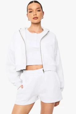 Sweat À Casynthétiqueche Oversize Boxy Avec Manches Ballon Et Fermeture Zippée