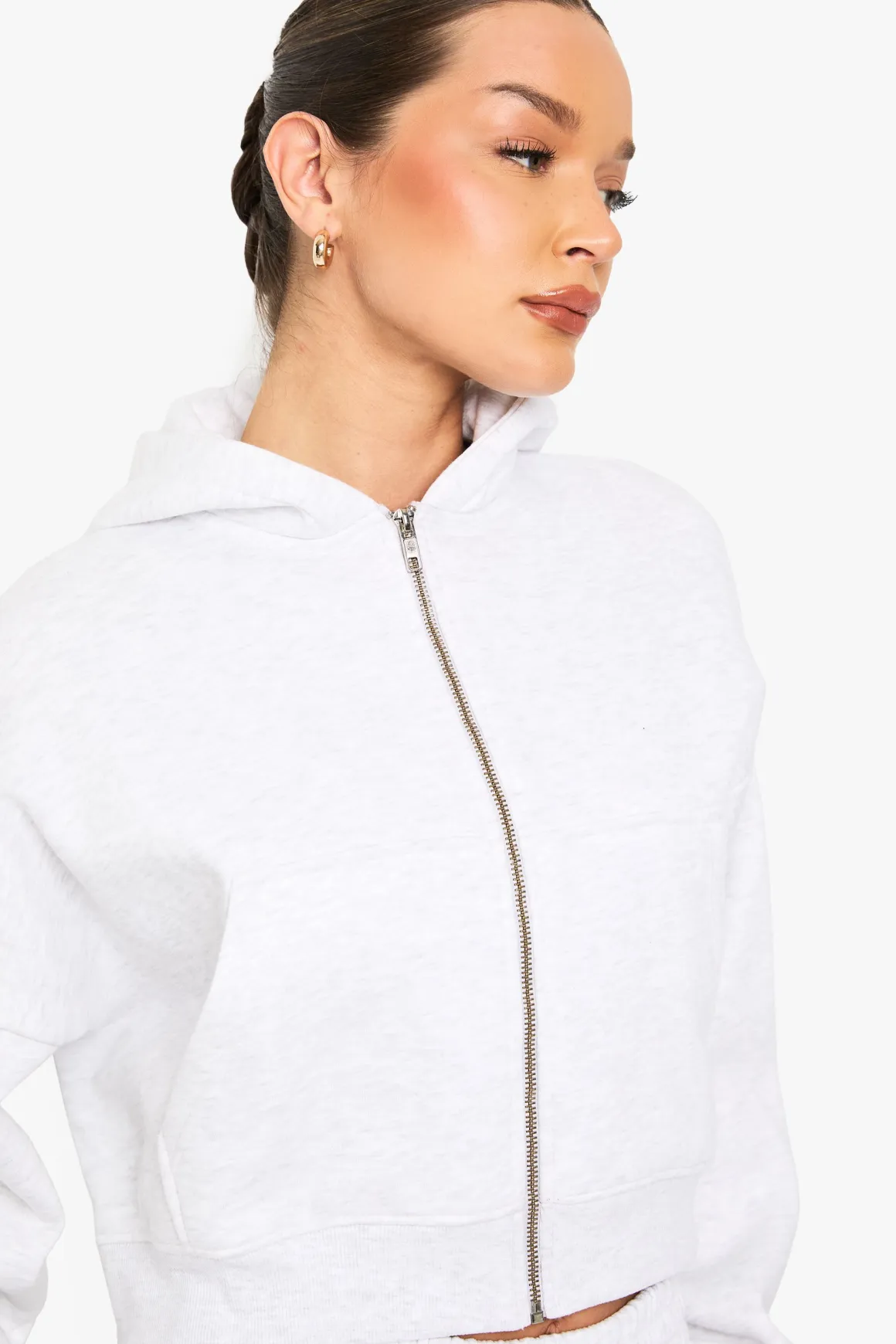 Sweat À Casynthétiqueche Oversize Boxy Avec Manches Ballon Et Fermeture Zippée