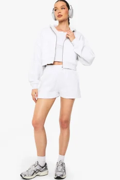 Sweat À Casynthétiqueche Oversize Boxy Avec Manches Ballon Et Fermeture Zippée