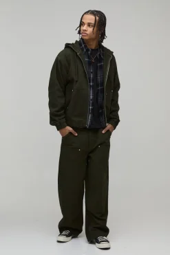 boohooMAN Sweat à Casynthétiqueche Oversize en Sergé de Travail<Homme Chemises