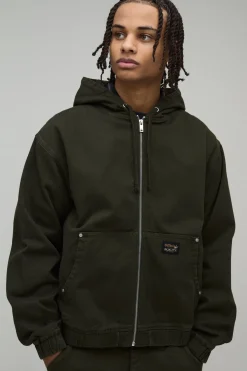 boohooMAN Sweat à Casynthétiqueche Oversize en Sergé de Travail<Homme Chemises