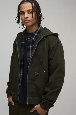 boohooMAN Sweat à Casynthétiqueche Oversize en Sergé de Travail<Homme Chemises